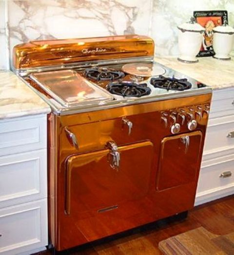 A retro copper cooker looks chic and shiny, it will definitely add charm to your space.