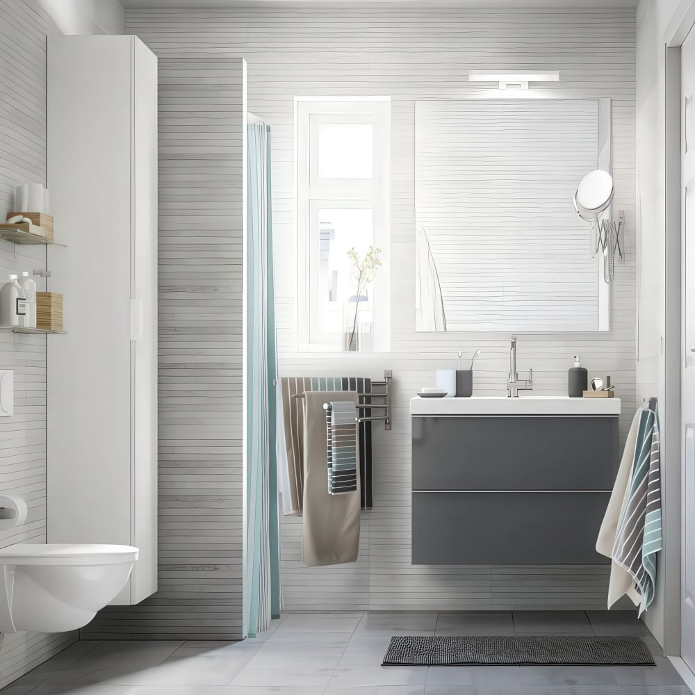 A wall-mounted multi-rail towel storage piece is a smart and cool towel storage unit for any bathroom.