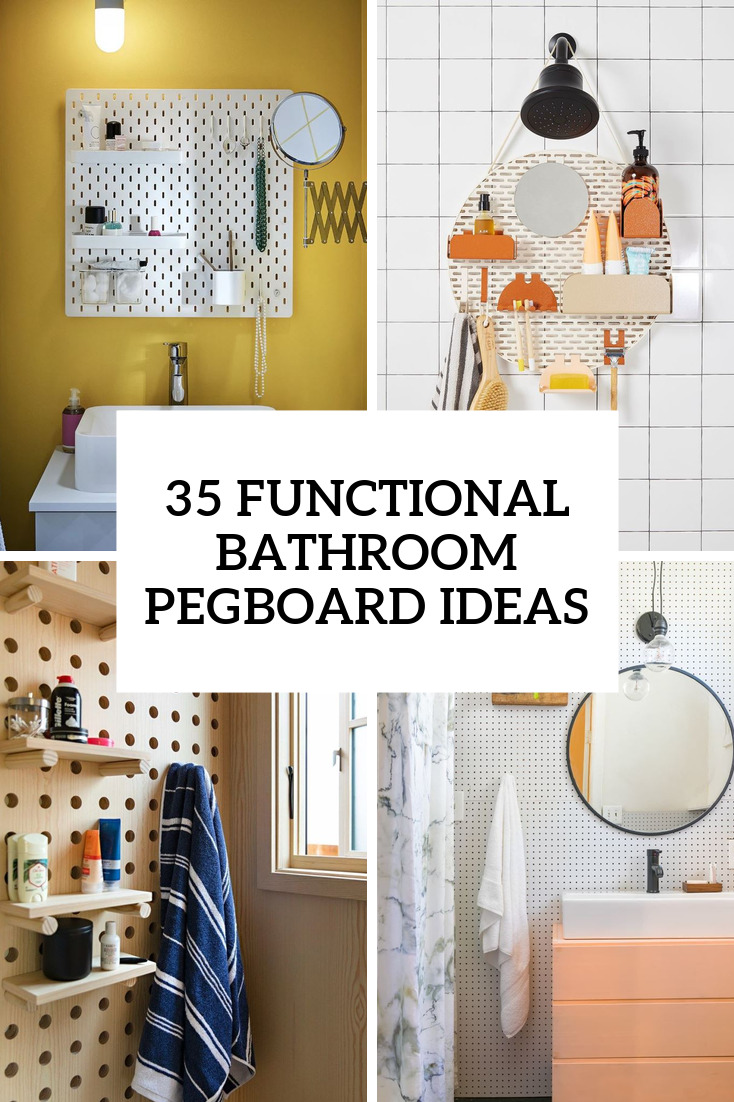 35 Functional Bathroom Pegboard Ideas
