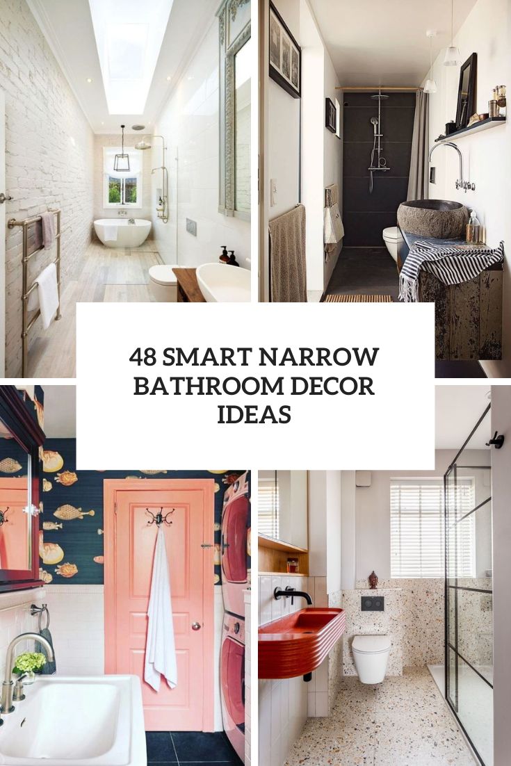 48 Smart Narrow Bathroom Decor Ideas