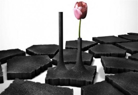 Amazing Green Line Collection – Vases With Asphalt Finish