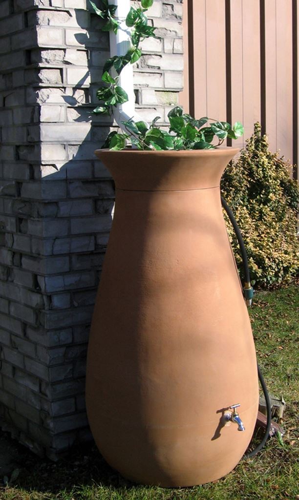The stylish drop-shaped container is done with faux greenery on top to make it look even cooler.