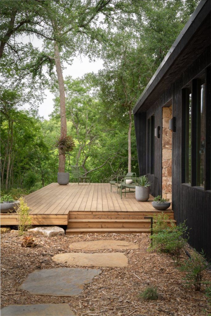 This long deck right at the house is almost in the forest, here you can feel merging with nature.