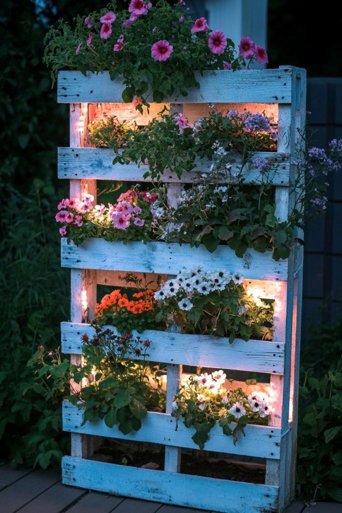 Besides planting something bold and eye-catchy, you can add lights to your garden.

(via myhomeandkitchen).