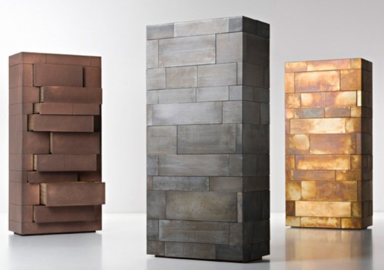 Storage Unit With Many Drawers That Open By Pushing