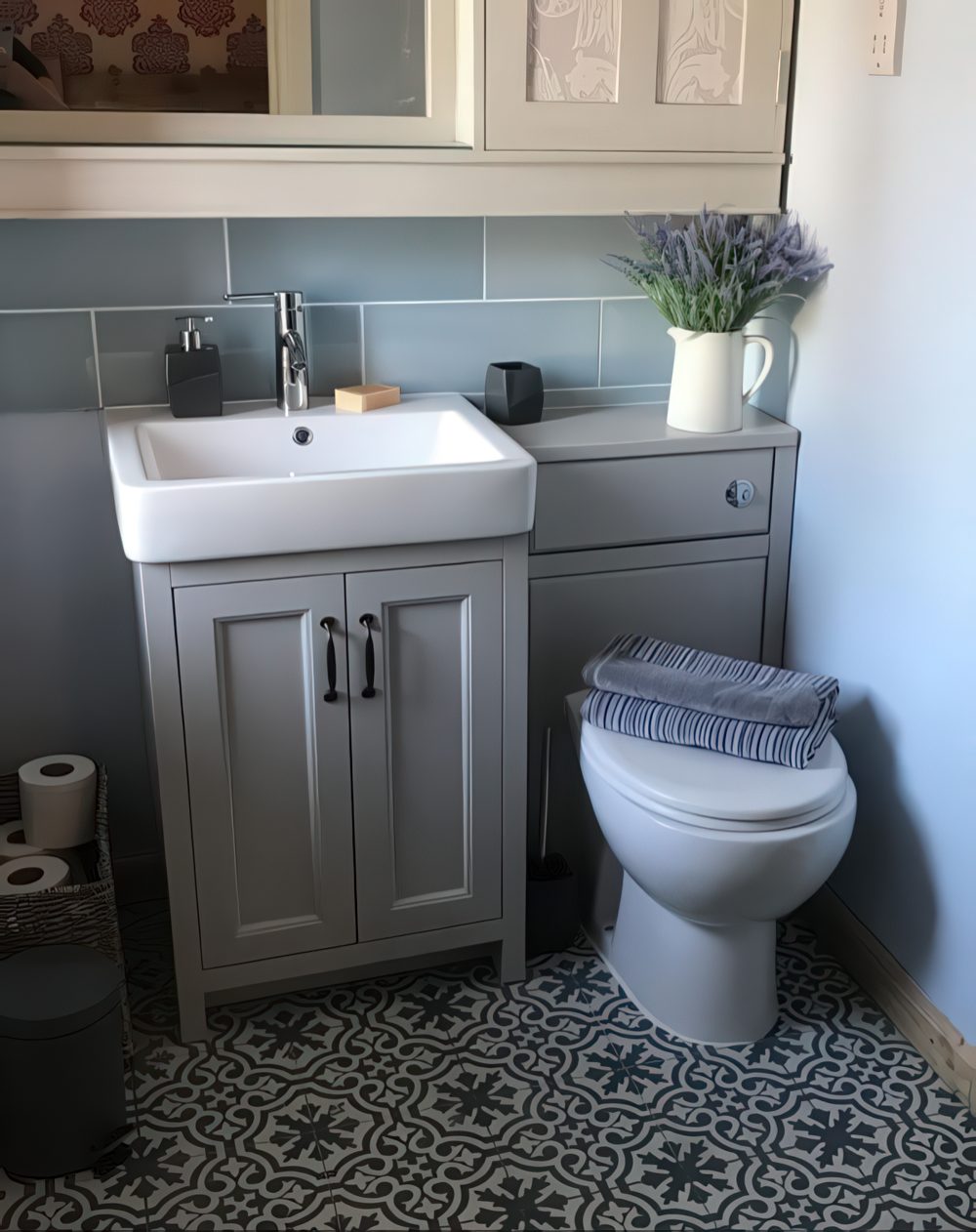 You can built your toilet right into a washbasin unit and that would be a space saving solution too.